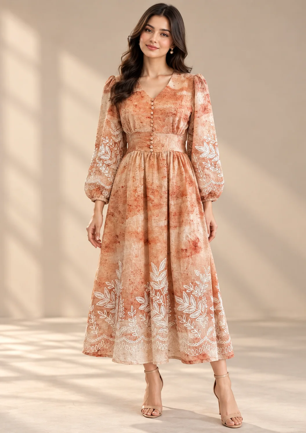 Embroidered Floral Maxi Dress