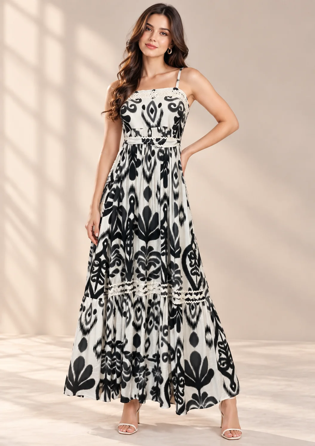 Azure Bloom Maxi Dress