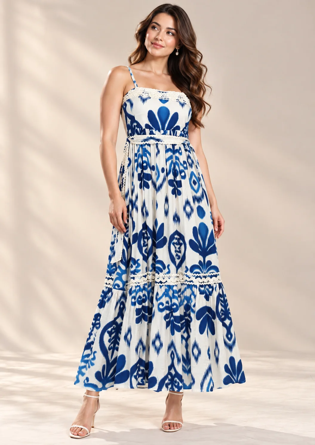 Azure Bloom Maxi Dress