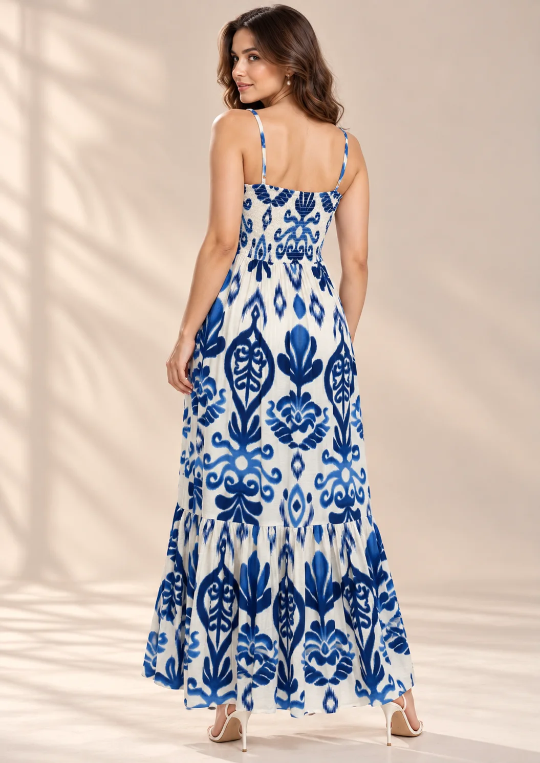 Azure Bloom Maxi Dress