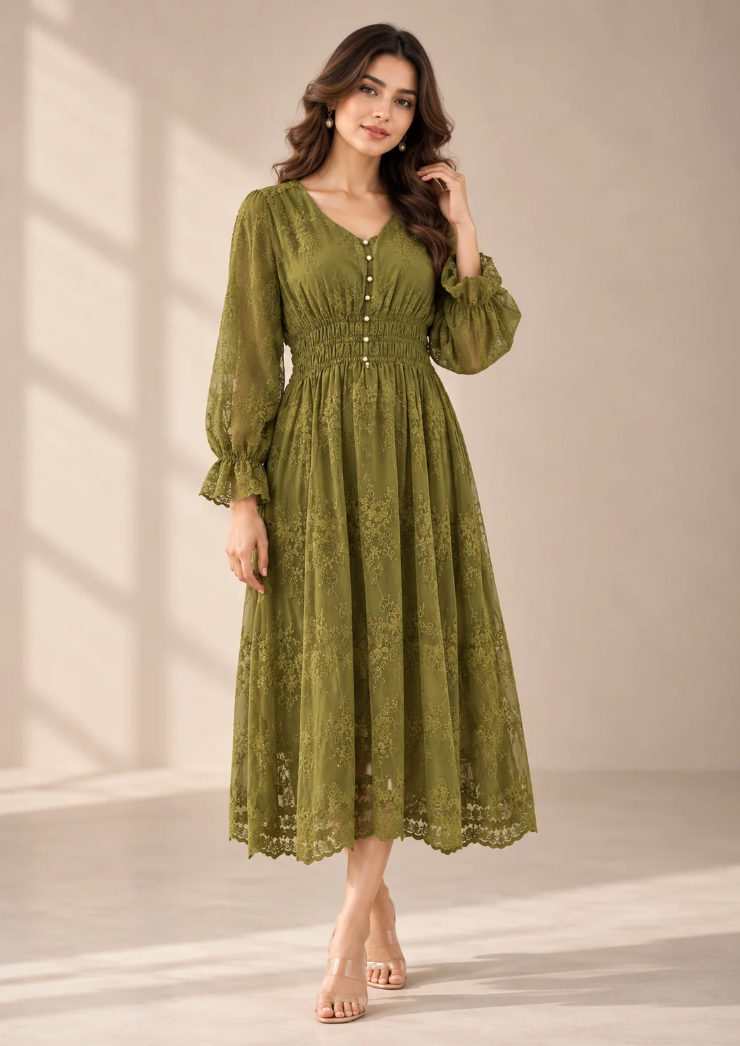 Smocked Waist Maxi Dress