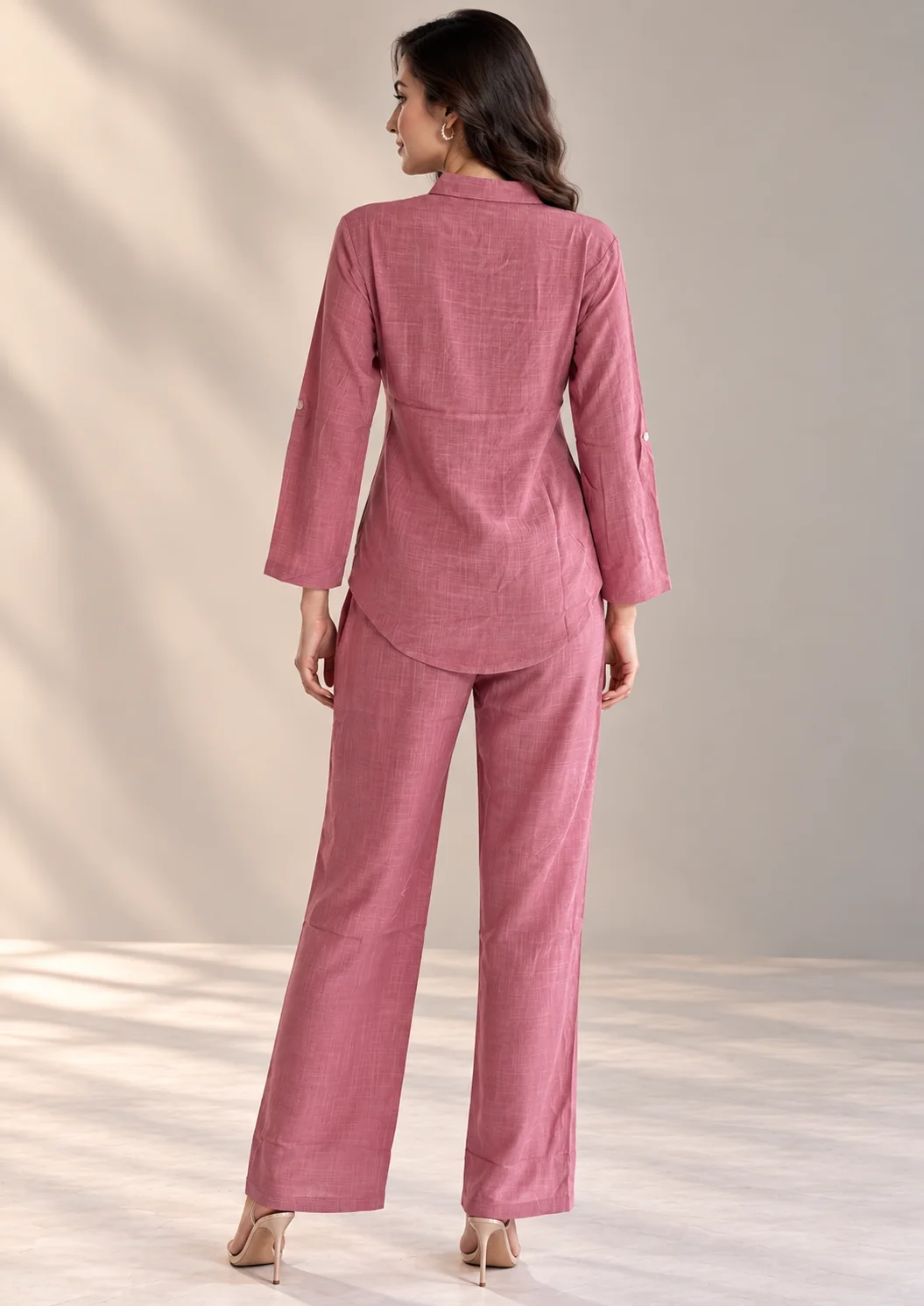 Embroidered Wide-Leg Co Ord Set