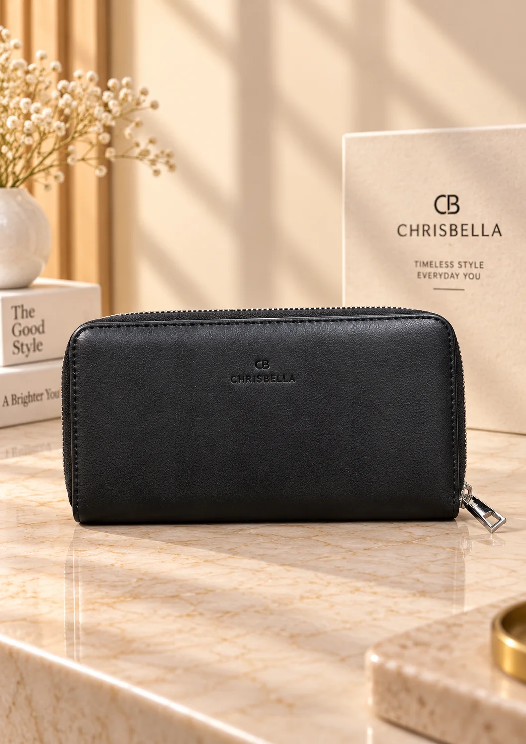 Chrisbella  Pleated Shoulder Bag and Wallet