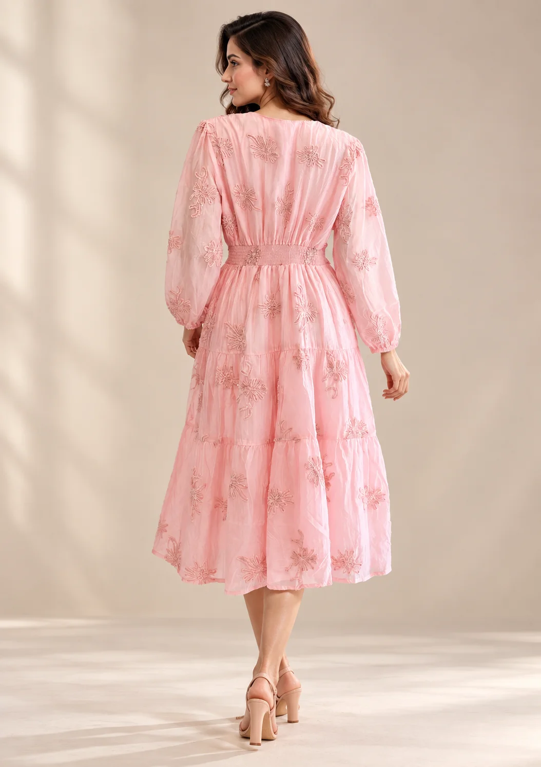 Embroidered Tiered Maxi Dress