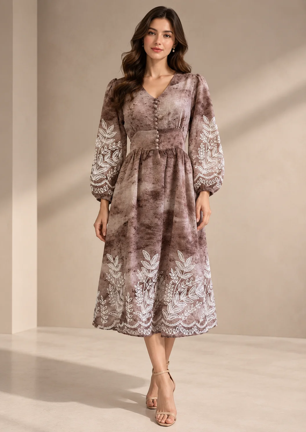 Embroidered Floral Maxi Dress