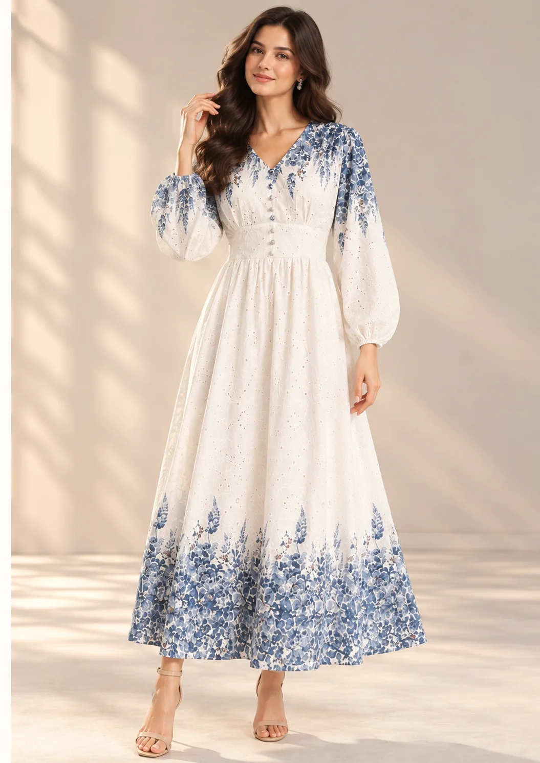 Blush Bloom Smocked Maxi Dress