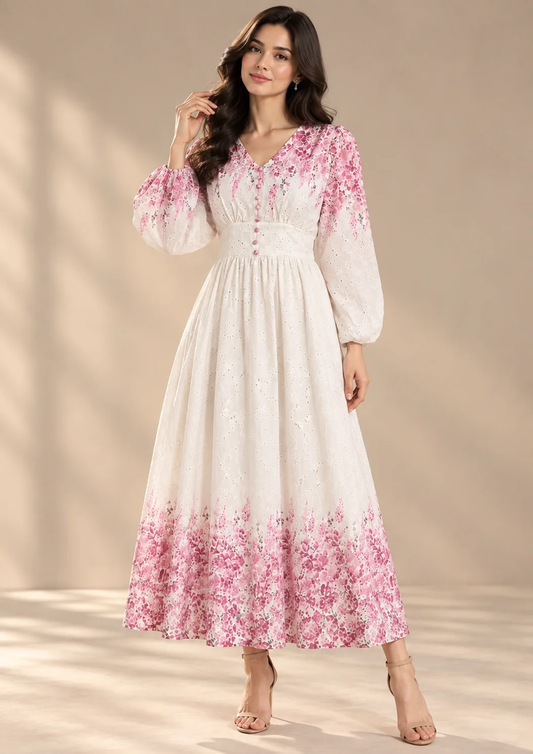 Blush Bloom Smocked Maxi Dress