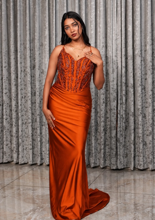 Hand worked Corset Party Wear  Bodycon
