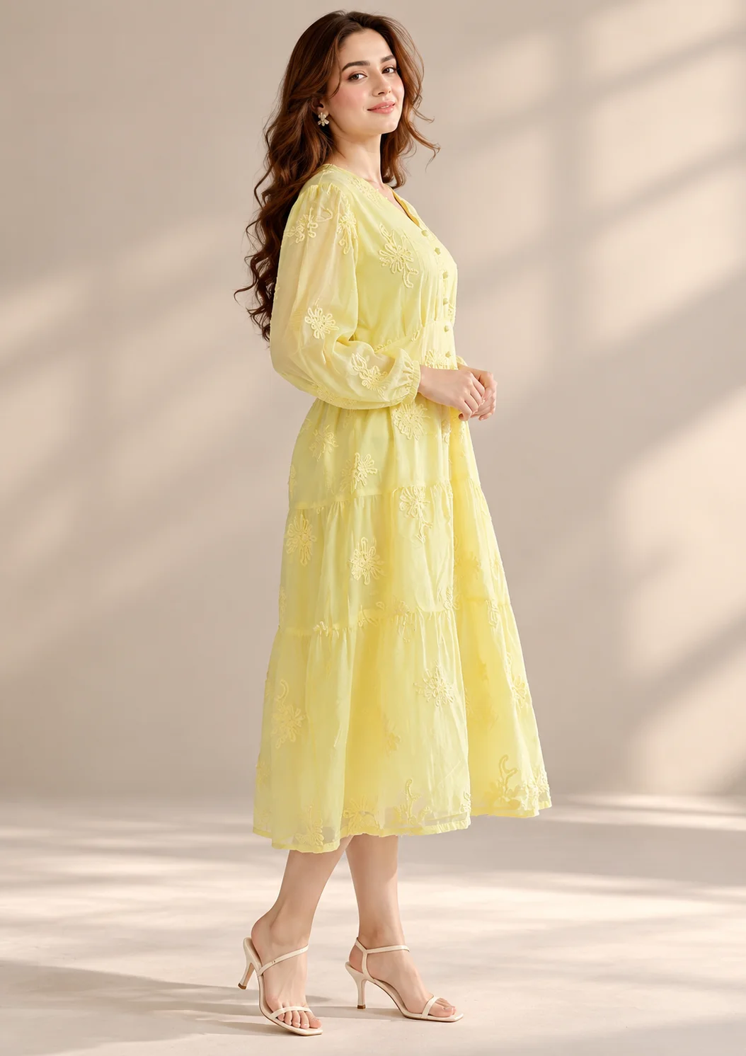 Embroidered Tiered Maxi Dress