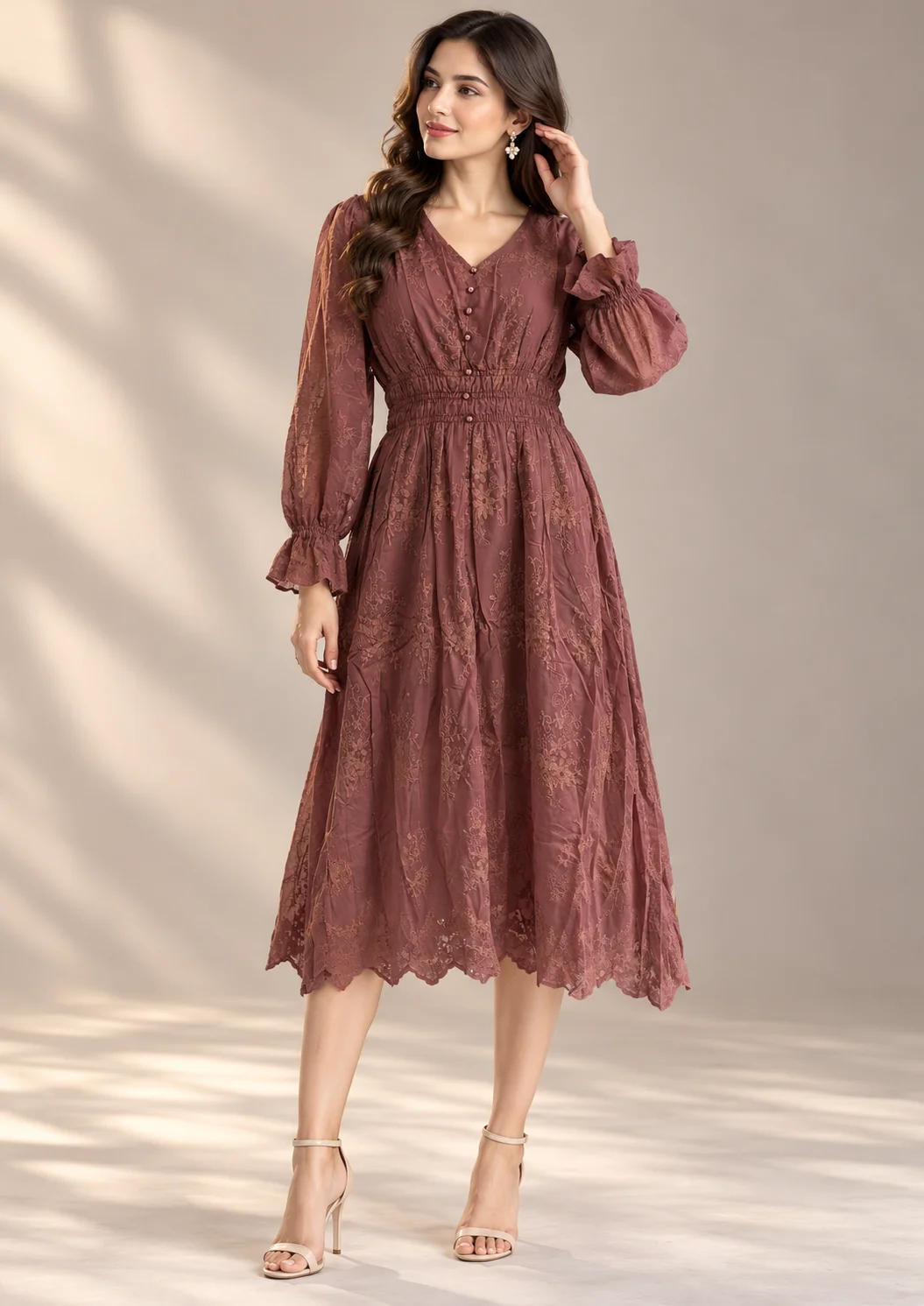 Smocked Waist Maxi Dress
