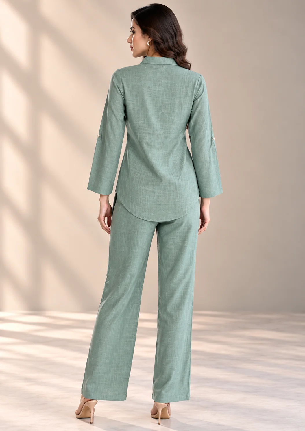 Embroidered Wide-Leg Co Ord Set
