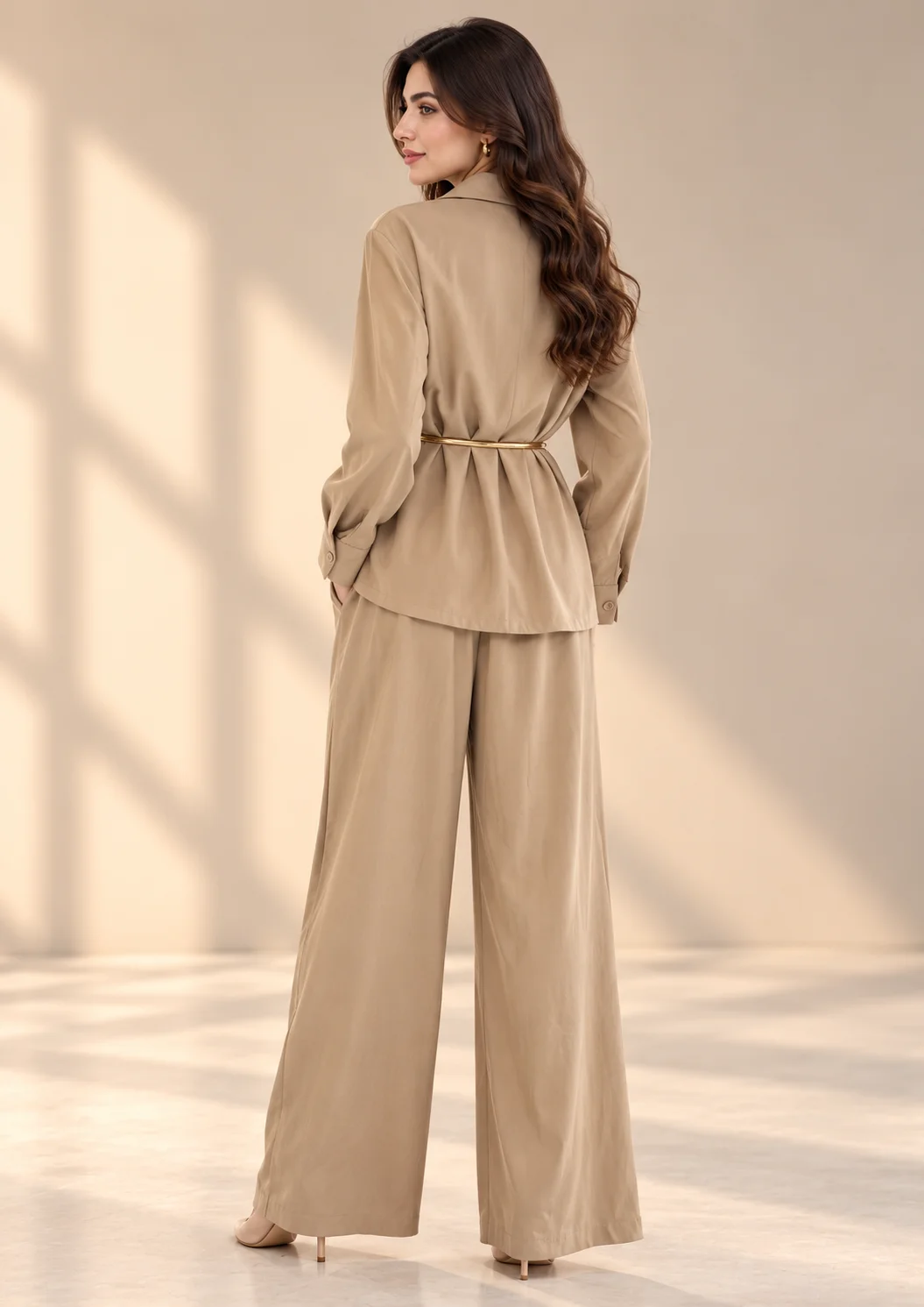 Ruffle Wide-Leg Co Ord Set