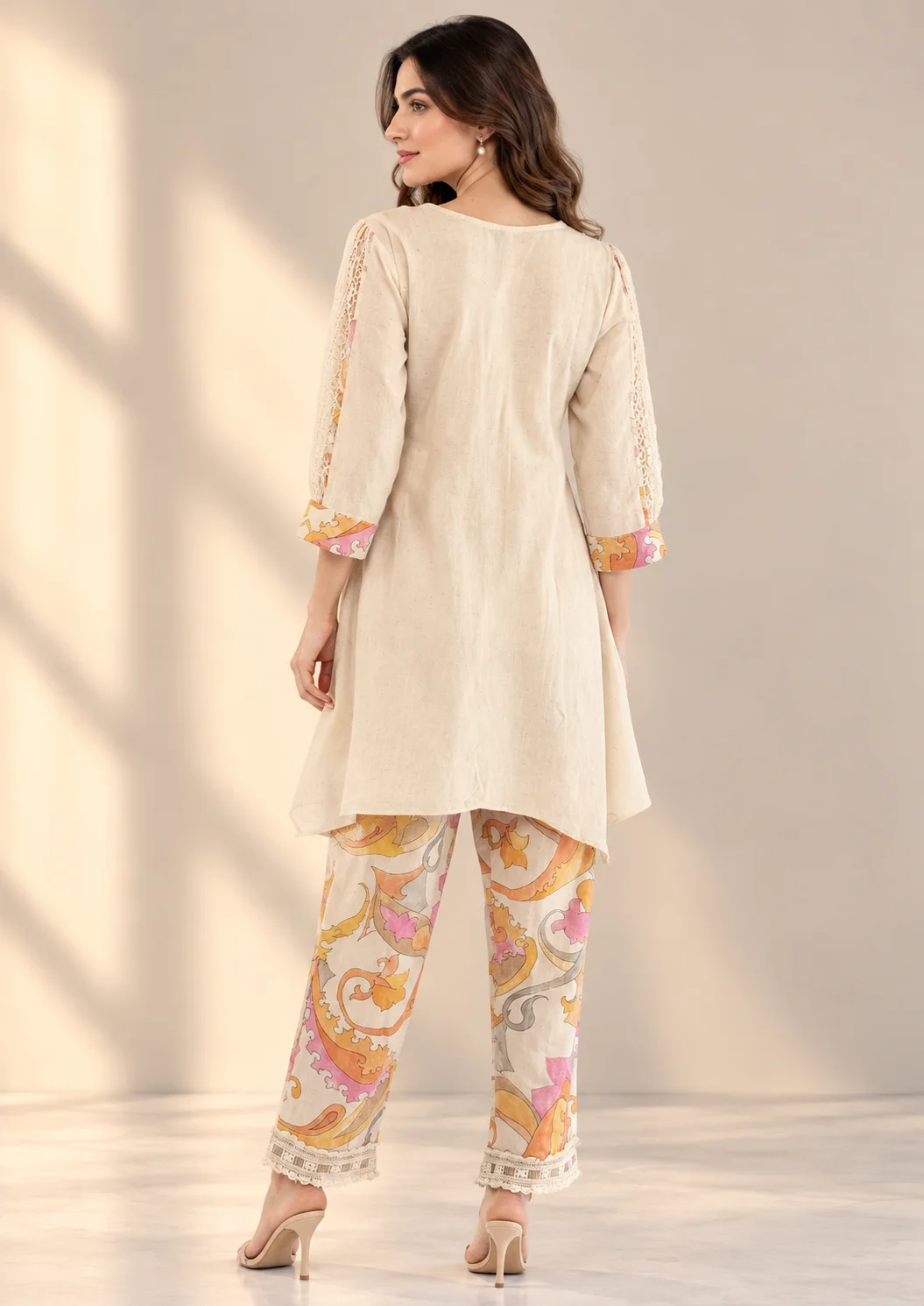 Embroidered Printed Kurta Co Ord Set