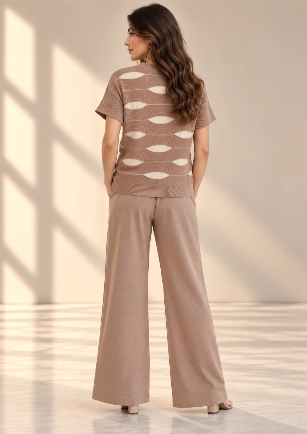 Knitted Wide-Leg Co Ord Set