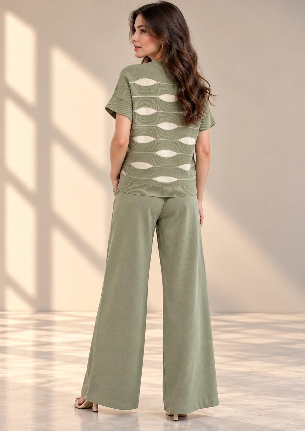 Knitted Wide-Leg Co Ord Set