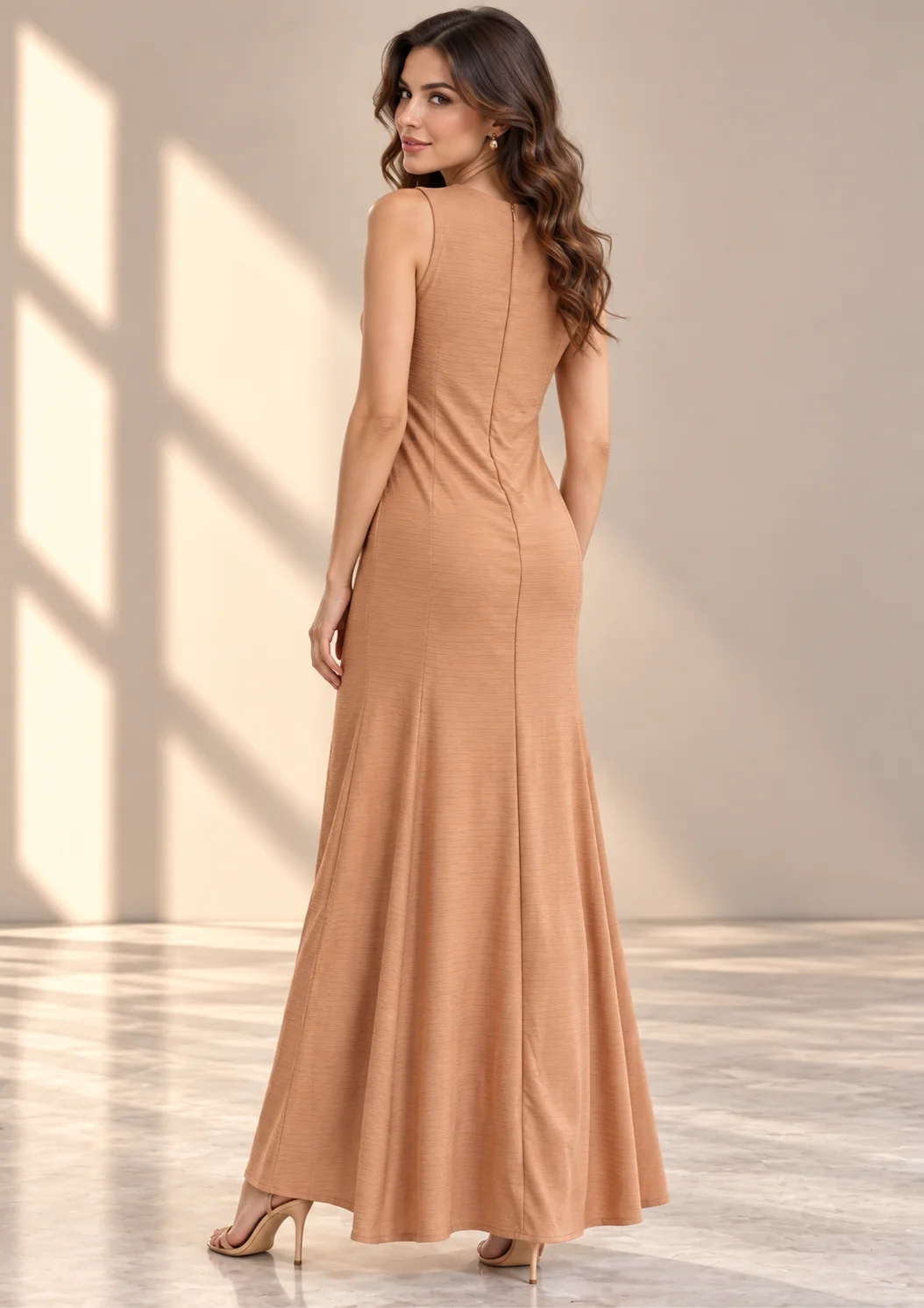 Ruched Draped Party Wear With Crystal Detail
