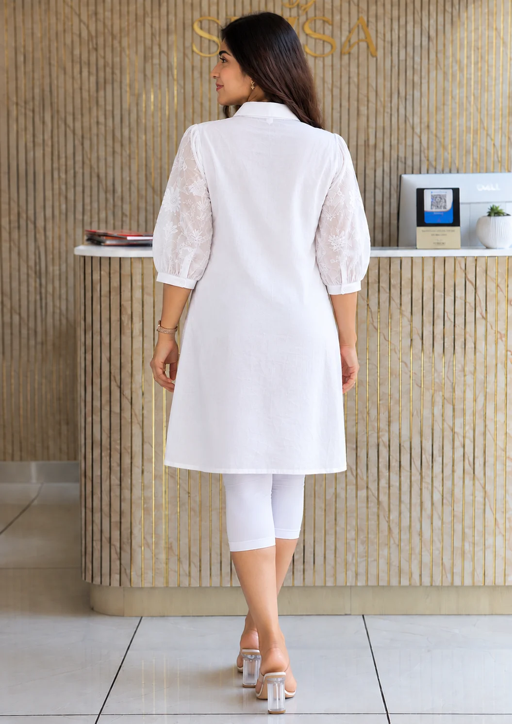 Floral Embroidered Mini Frock